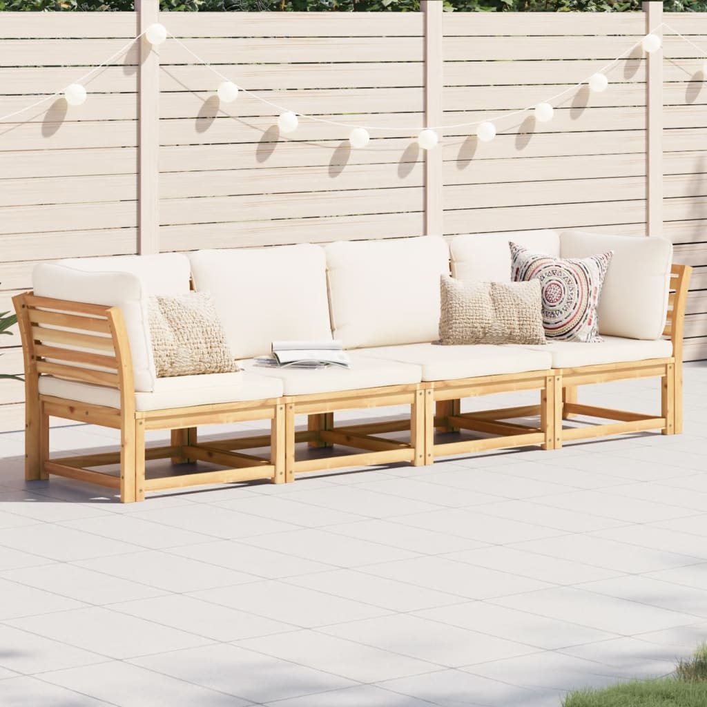 3-Tlg. Garten-Lounge-Set Mit Kissen Massivholz Akazie