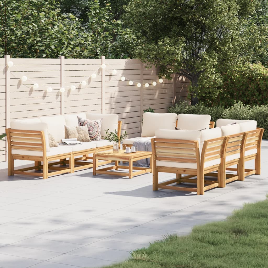 3-Tlg. Garten-Lounge-Set Mit Kissen Massivholz Akazie