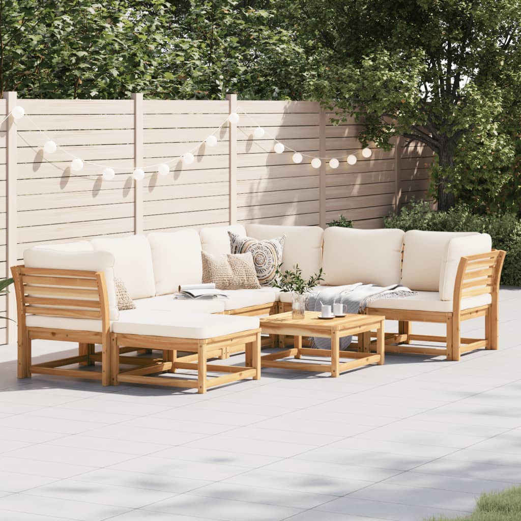 3-Tlg. Garten-Lounge-Set Mit Kissen Massivholz Akazie