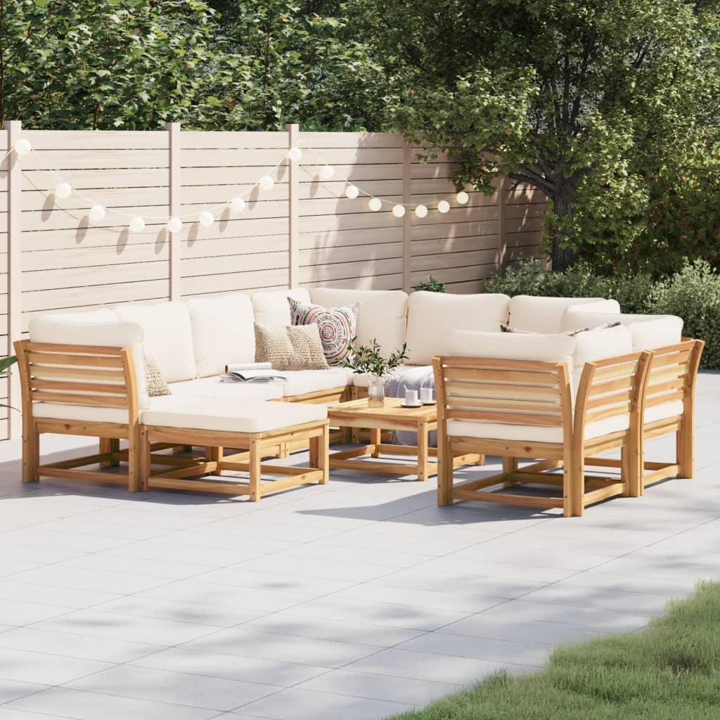 3-Tlg. Garten-Lounge-Set Mit Kissen Massivholz Akazie