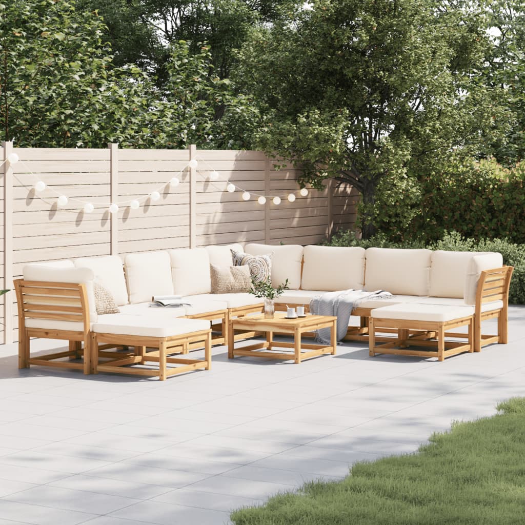 3-Tlg. Garten-Lounge-Set Mit Kissen Massivholz Akazie
