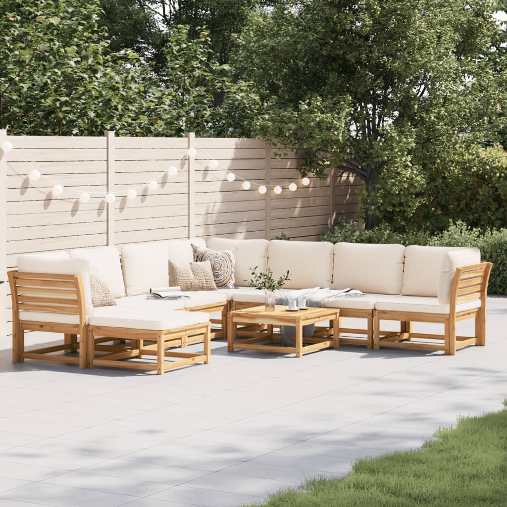 3-Tlg. Garten-Lounge-Set Mit Kissen Massivholz Akazie