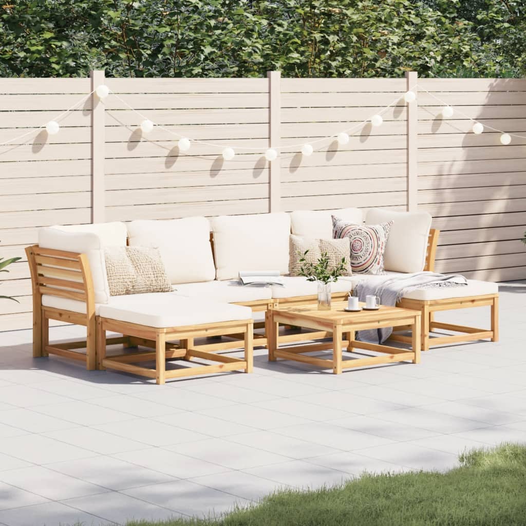 3-Tlg. Garten-Lounge-Set Mit Kissen Massivholz Akazie