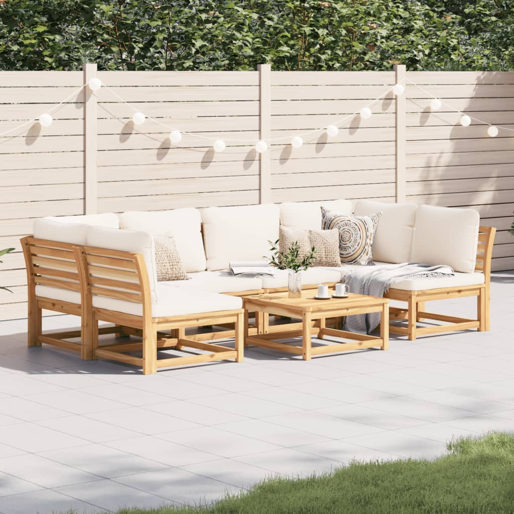 3-Tlg. Garten-Lounge-Set Mit Kissen Massivholz Akazie