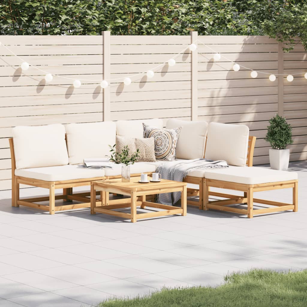 3-Tlg. Garten-Lounge-Set Mit Kissen Massivholz Akazie