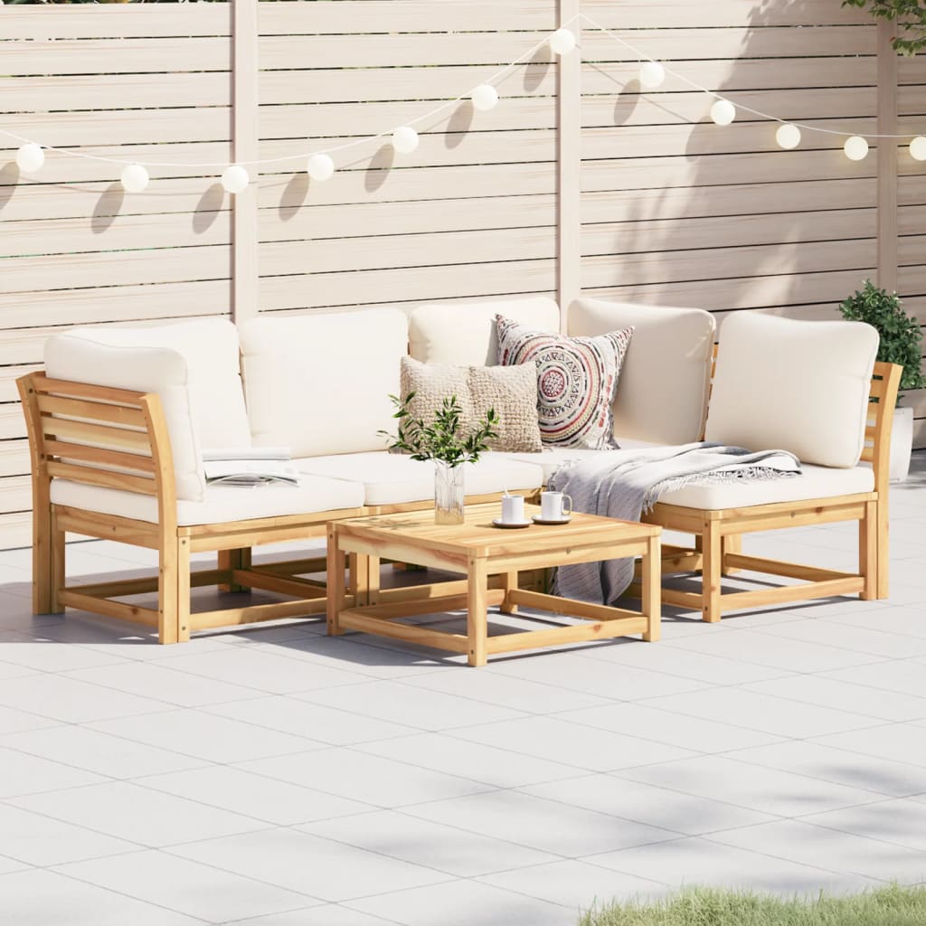 3-Tlg. Garten-Lounge-Set Mit Kissen Massivholz Akazie