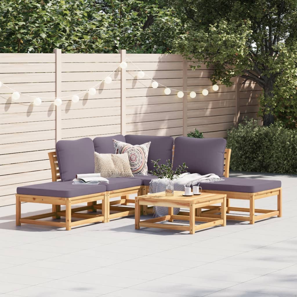 3-Tlg. Garten-Lounge-Set Mit Kissen Massivholz Akazie