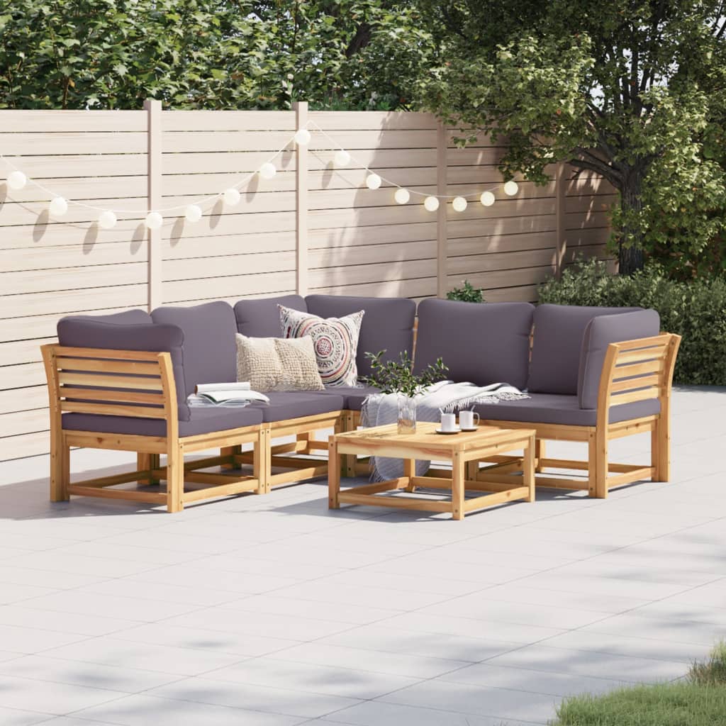 3-Tlg. Garten-Lounge-Set Mit Kissen Massivholz Akazie
