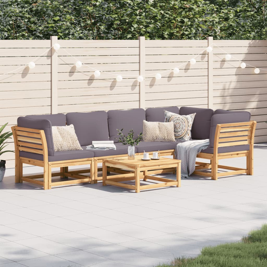 3-Tlg. Garten-Lounge-Set Mit Kissen Massivholz Akazie