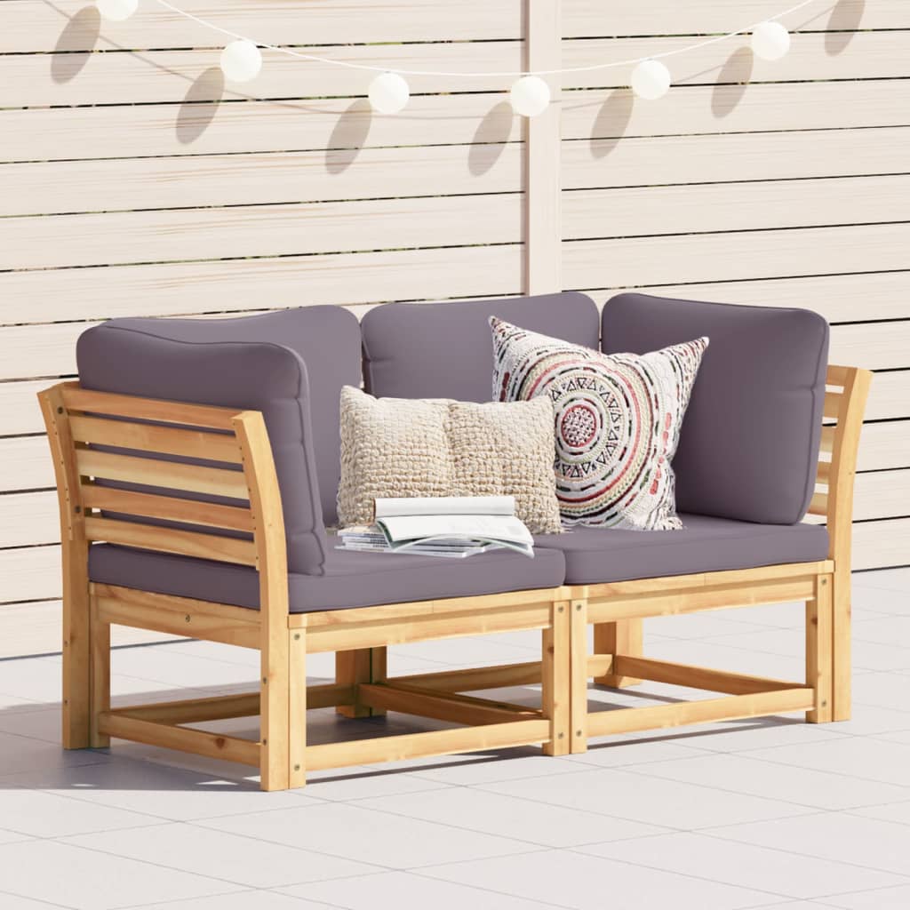 3-Tlg. Garten-Lounge-Set Mit Kissen Massivholz Akazie