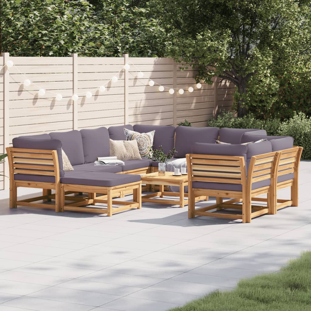 3-Tlg. Garten-Lounge-Set Mit Kissen Massivholz Akazie