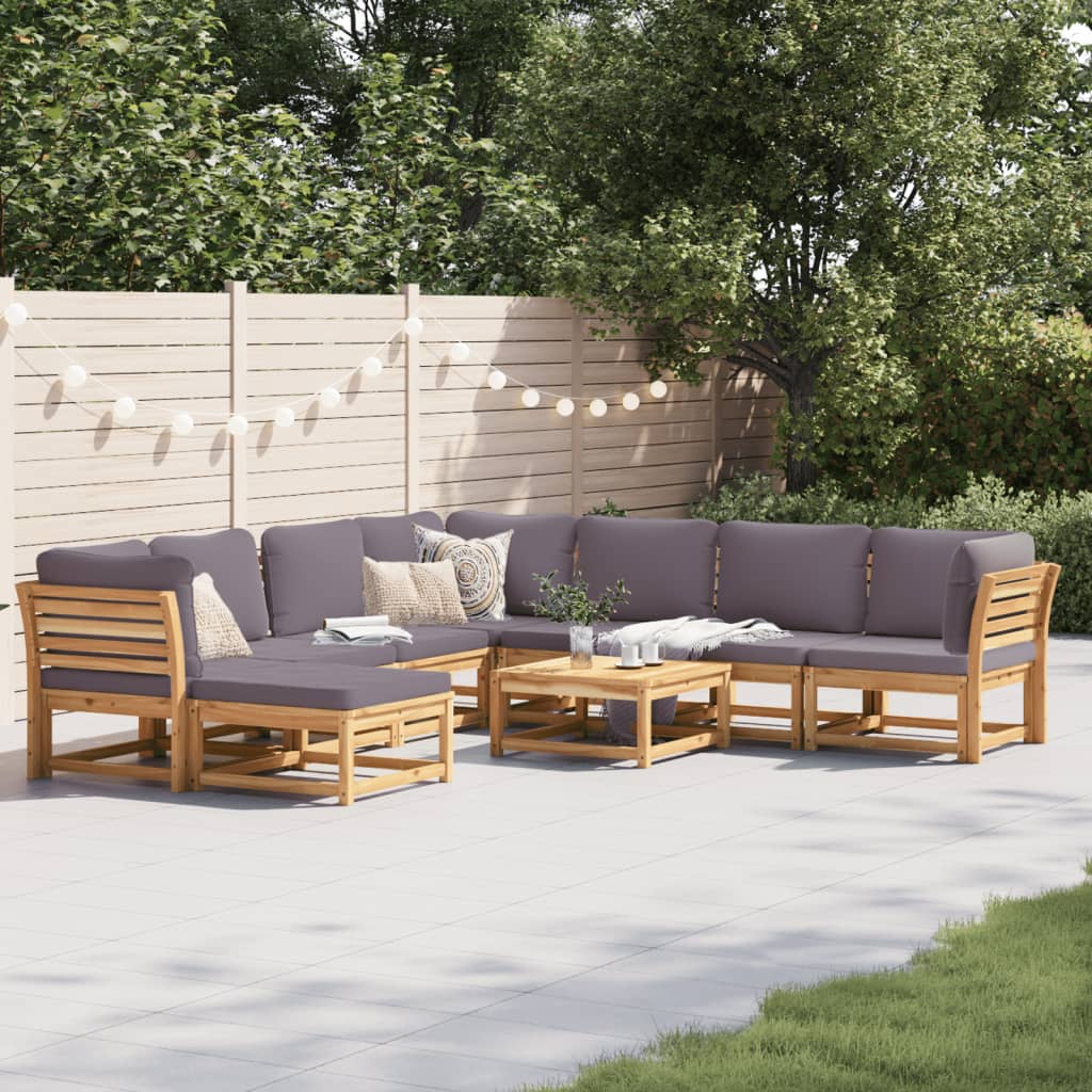 3-Tlg. Garten-Lounge-Set Mit Kissen Massivholz Akazie
