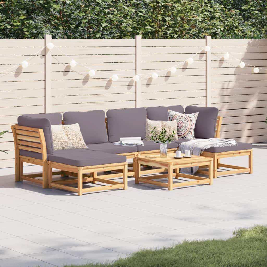 3-Tlg. Garten-Lounge-Set Mit Kissen Massivholz Akazie