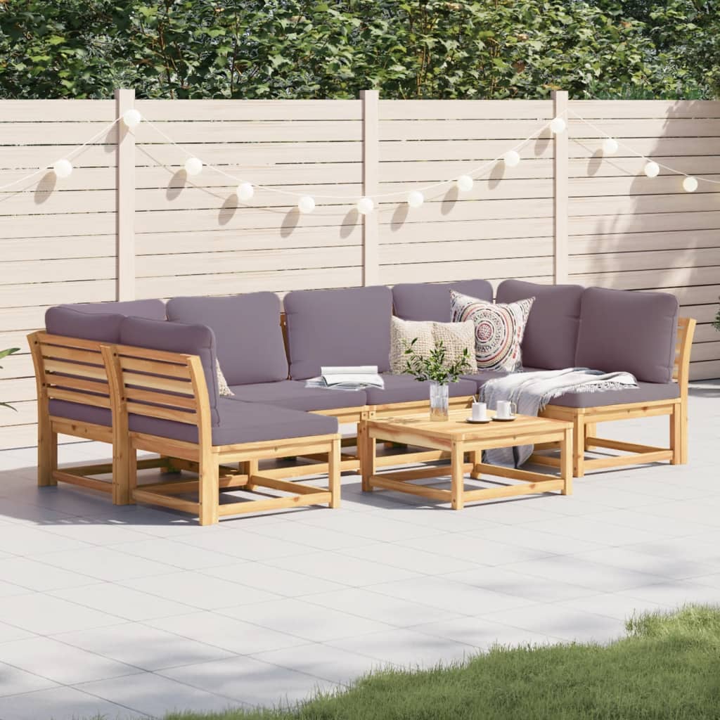 3-Tlg. Garten-Lounge-Set Mit Kissen Massivholz Akazie