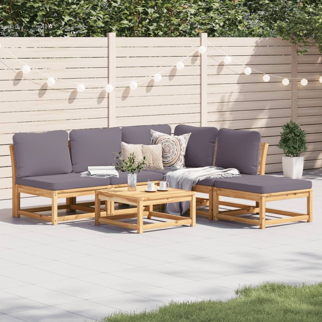 3-Tlg. Garten-Lounge-Set Mit Kissen Massivholz Akazie