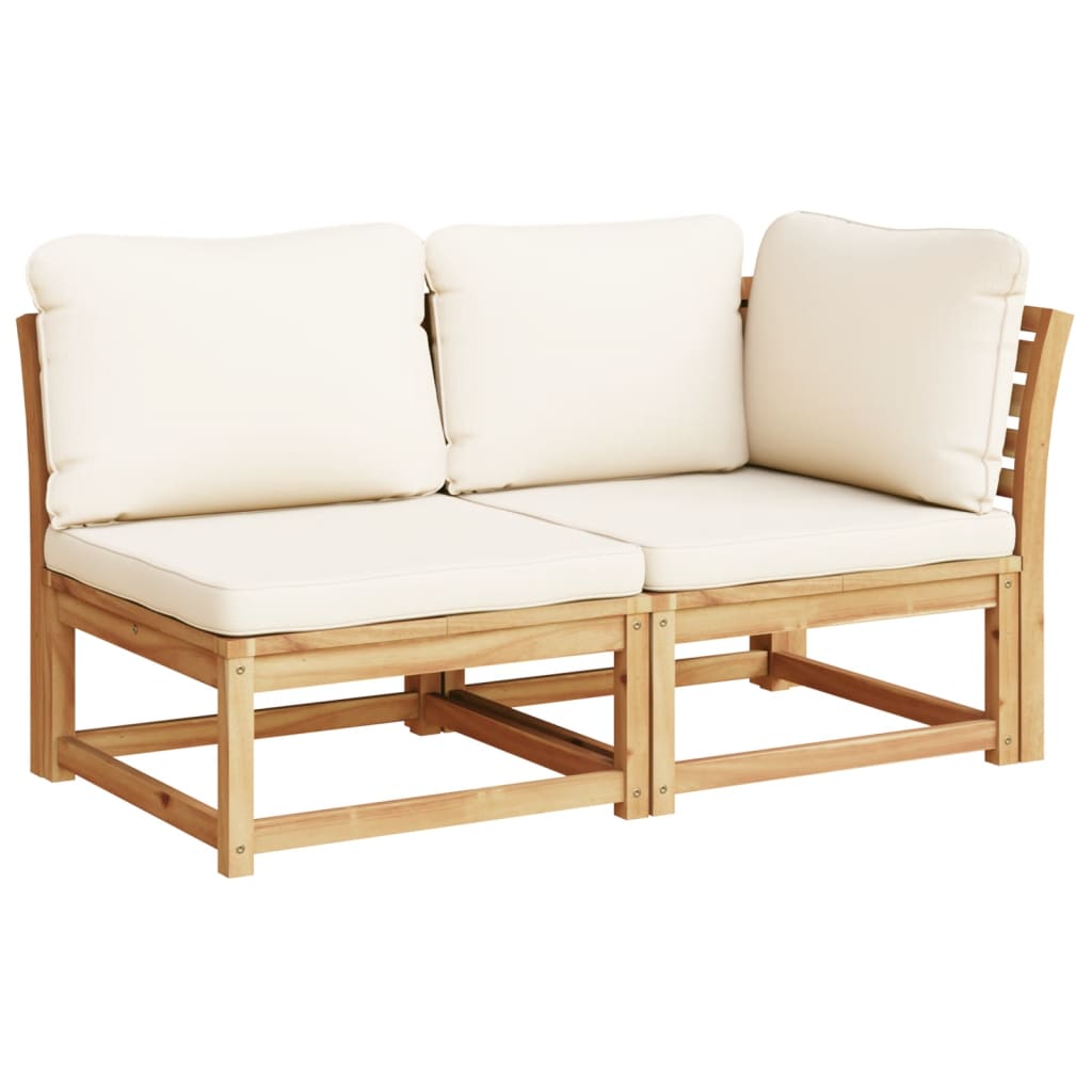 2-Tlg. Garten-Lounge-Set Mit Kissen Massivholz Akazie