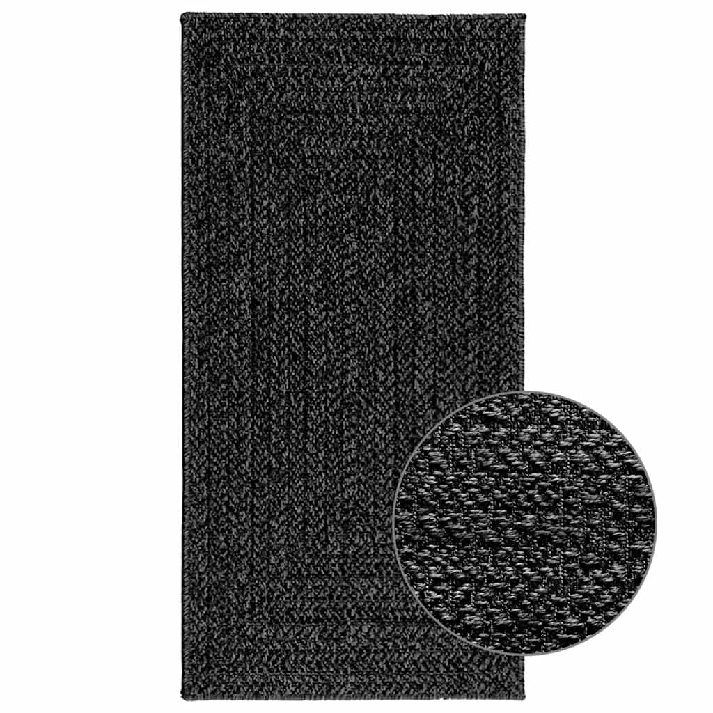 Teppich Zizur 100X200Cm Jute-Optik Indoor Und Outdoor Anthrazit