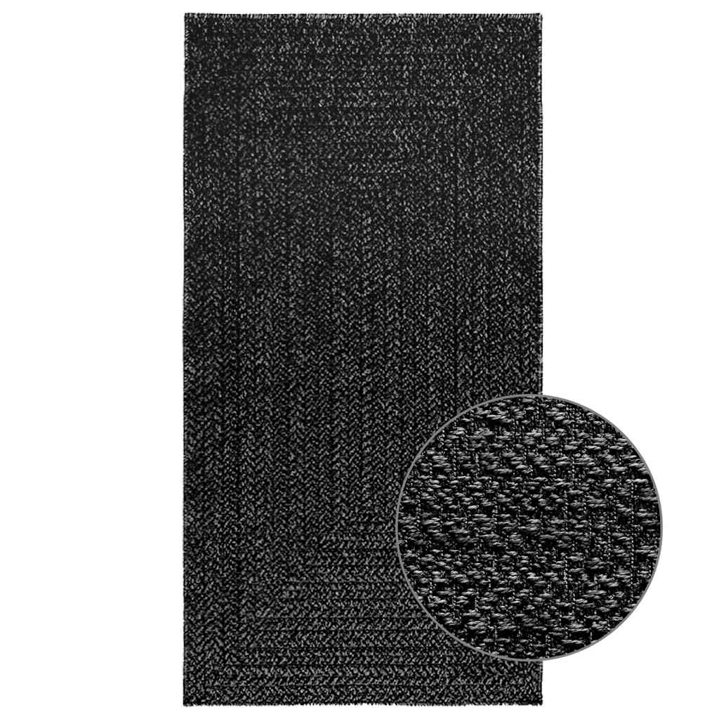 Teppich Zizur 100X200Cm Jute-Optik Indoor Und Outdoor Anthrazit