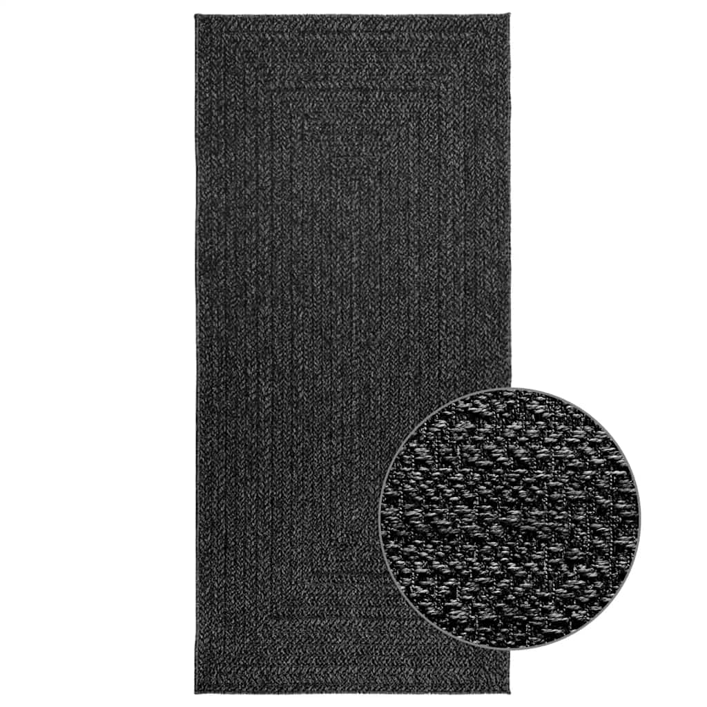 Teppich Zizur 100X200Cm Jute-Optik Indoor Und Outdoor Anthrazit