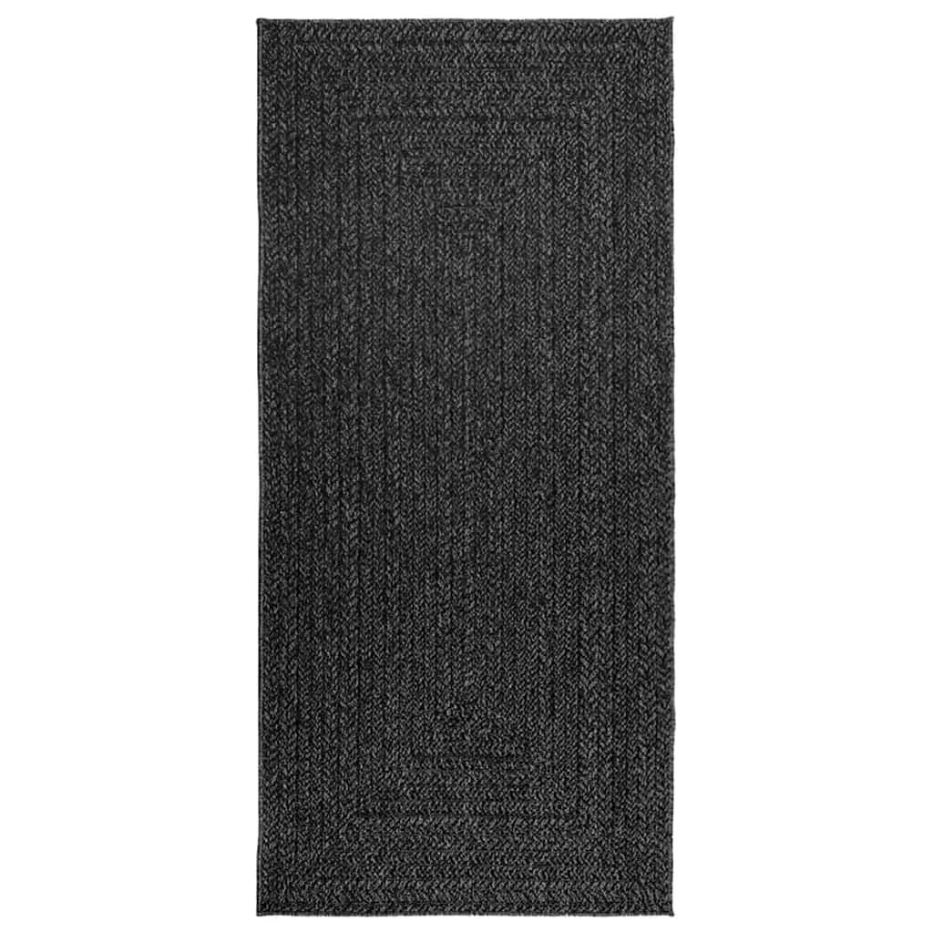 Teppich Zizur 100X200Cm Jute-Optik Indoor Und Outdoor Anthrazit