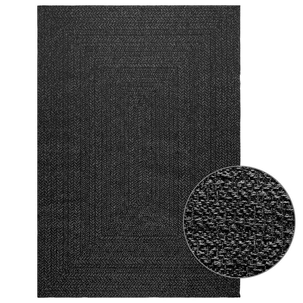 Teppich Zizur 100X200Cm Jute-Optik Indoor Und Outdoor Anthrazit