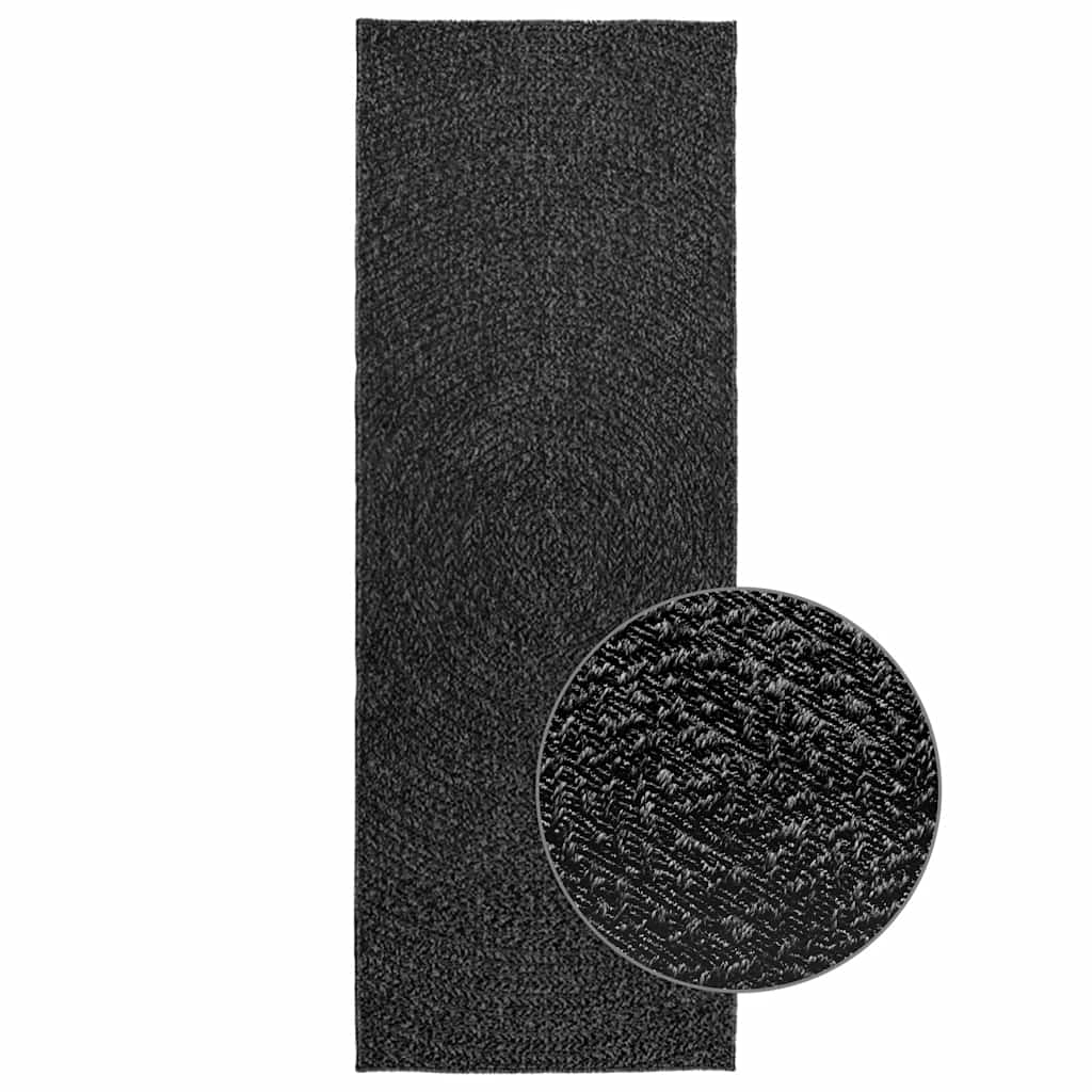 Teppich Zizur 100X200Cm Jute-Optik Indoor Und Outdoor Anthrazit