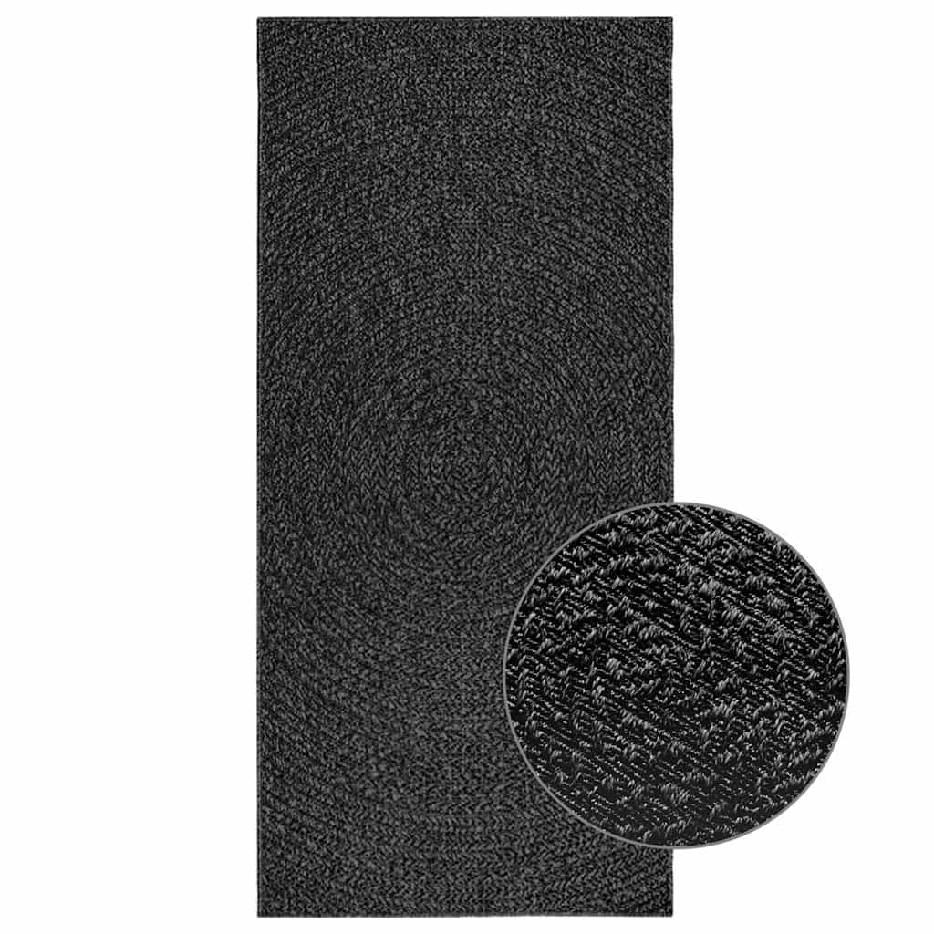 Teppich Zizur 100X200Cm Jute-Optik Indoor Und Outdoor Anthrazit
