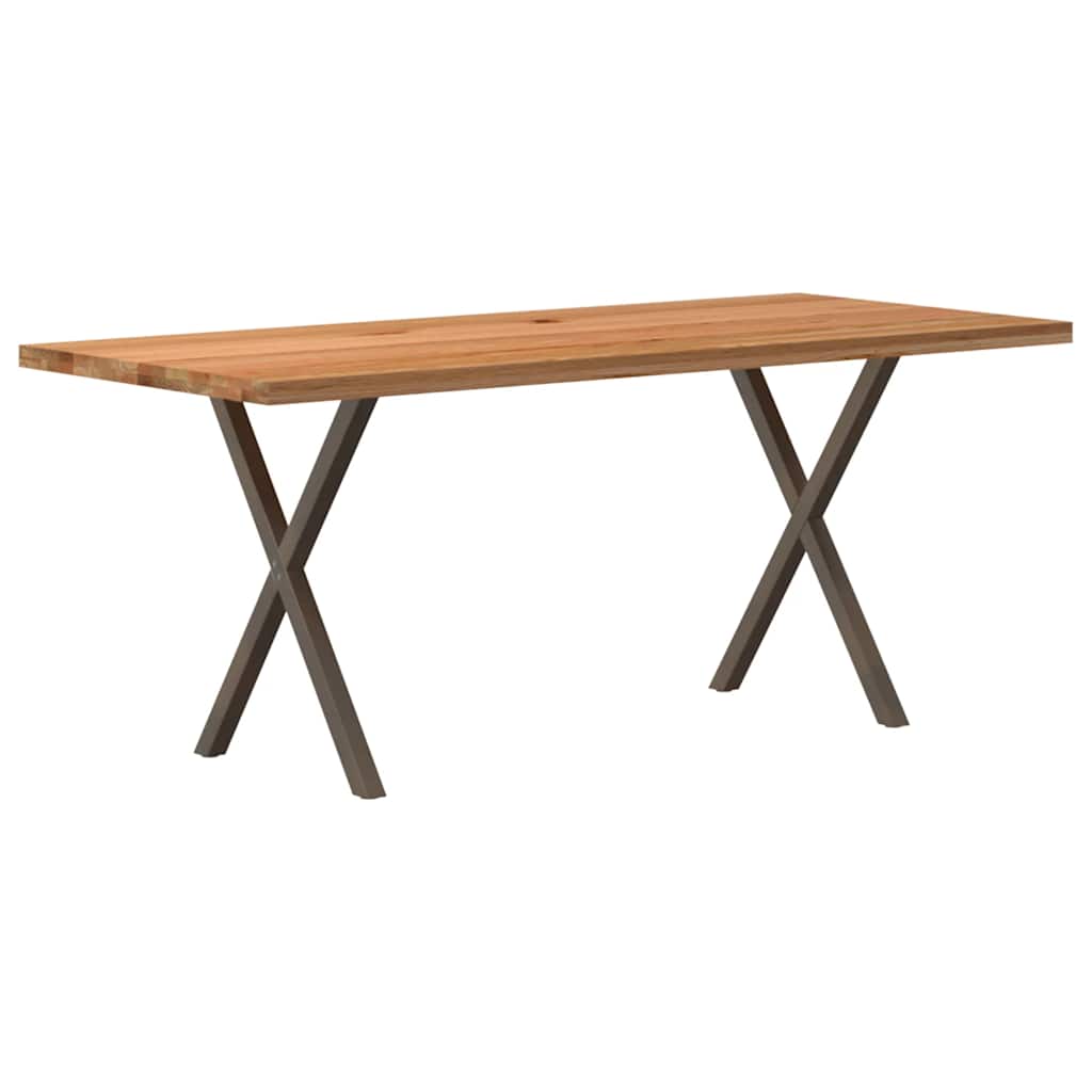 Esstisch Hellbraun 180X90X74 Cm Massivholz Eiche Rechteckig Natural Steel