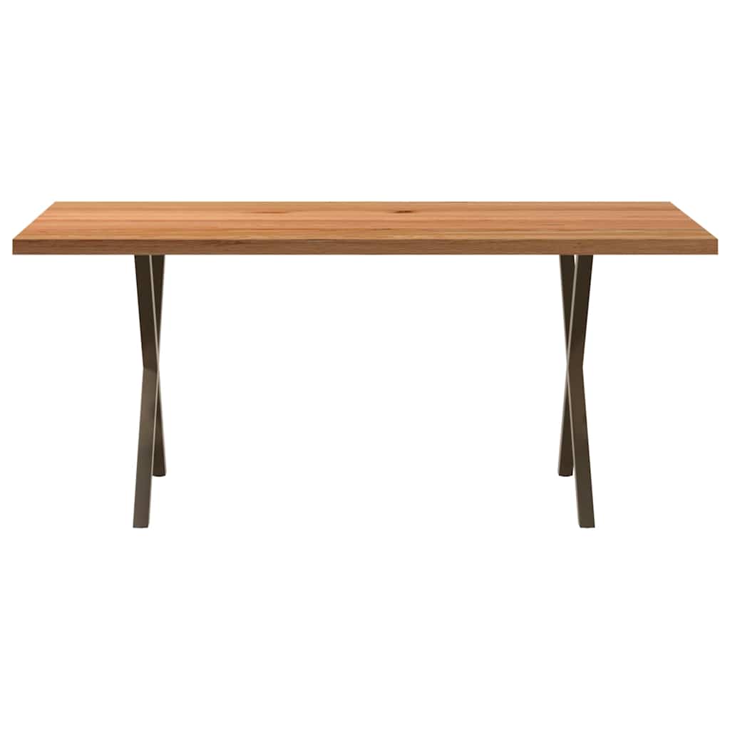 Esstisch Hellbraun 180X90X74 Cm Massivholz Eiche Rechteckig Natural Steel