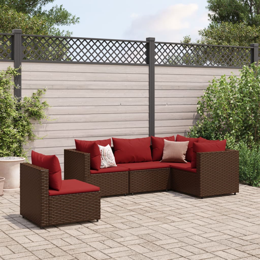 6-Tlg. Garten-Lounge-Set Mit Kissen Schwarz Poly Rattan