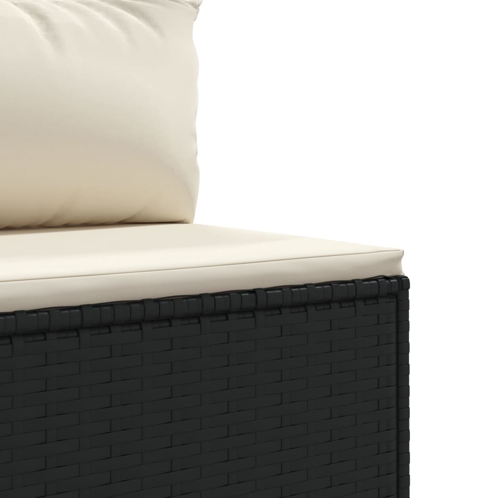 6-Tlg. Garten-Lounge-Set Mit Kissen Schwarz Poly Rattan