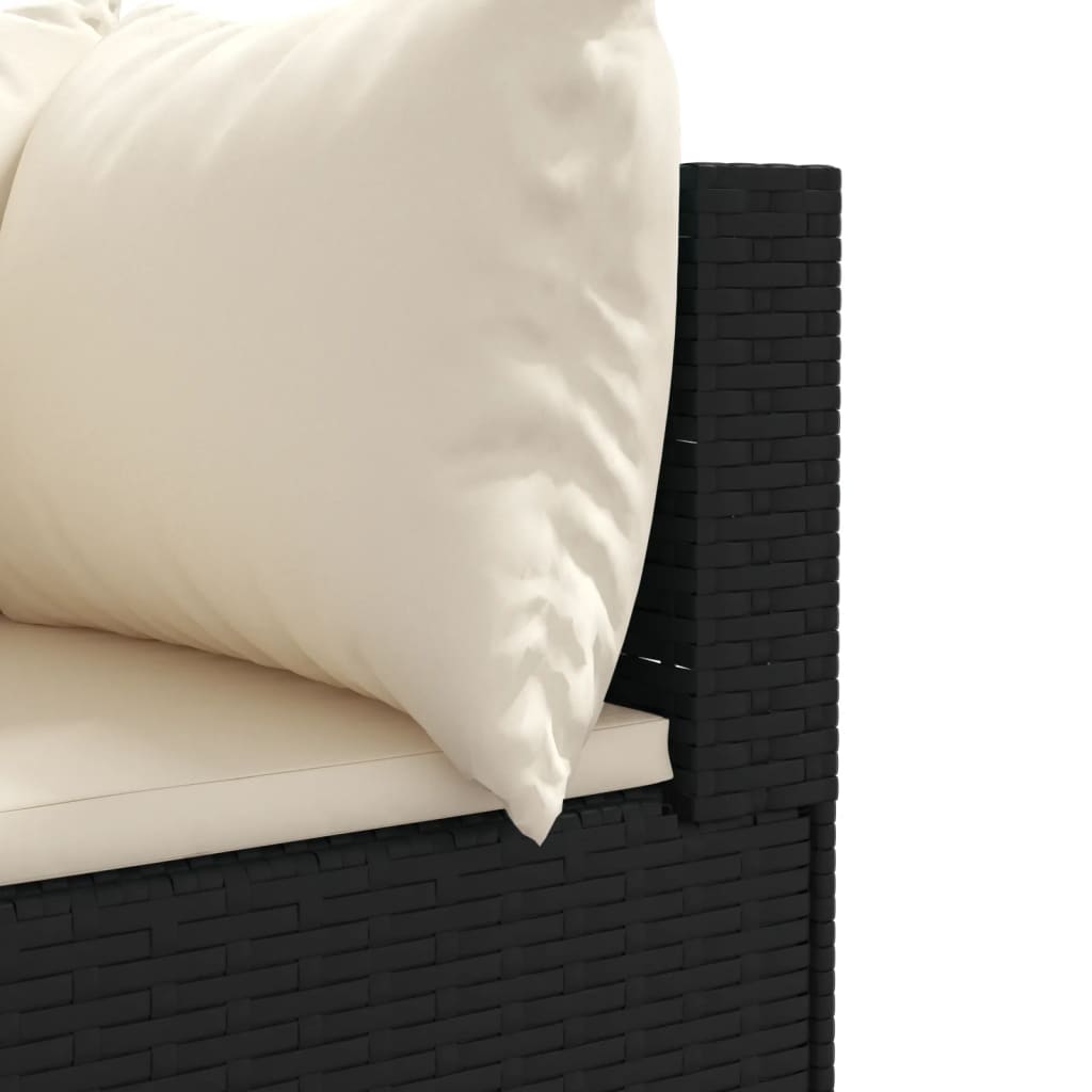 6-Tlg. Garten-Lounge-Set Mit Kissen Schwarz Poly Rattan