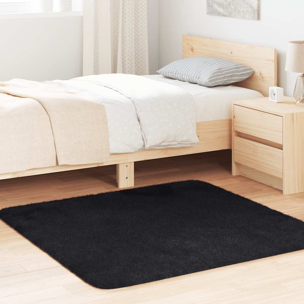 Teppich Shaggy Hochflor Navarra Polyester Schwarz