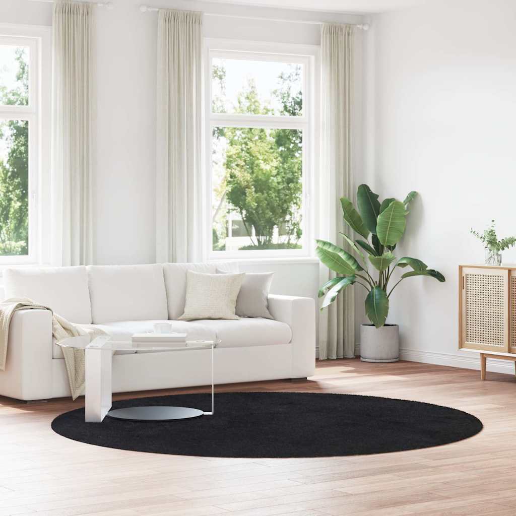 Teppich Shaggy Hochflor Navarra Polyester Schwarz