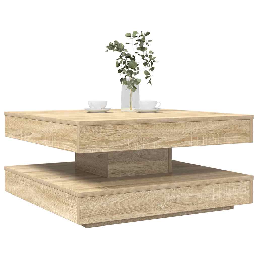 Couchtisch 360-Grad Drehbar 70X70X34,5 Cm