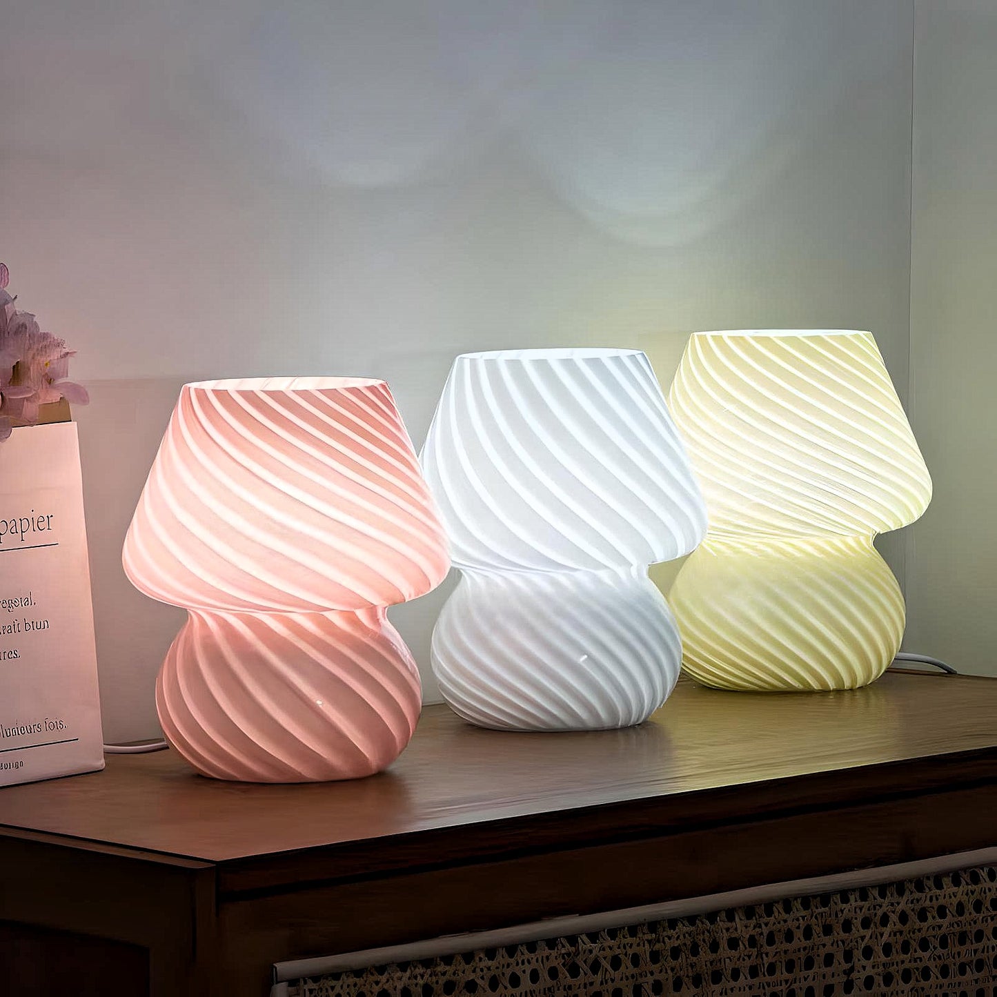 Rayado Buntglas Tischlampe