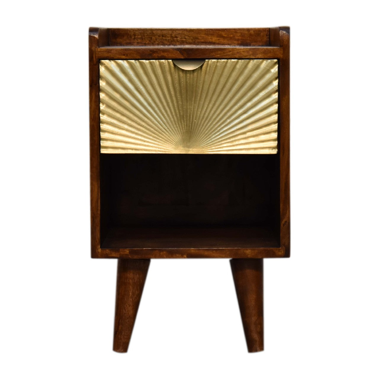 Marrakech bedside table gold - mango wood