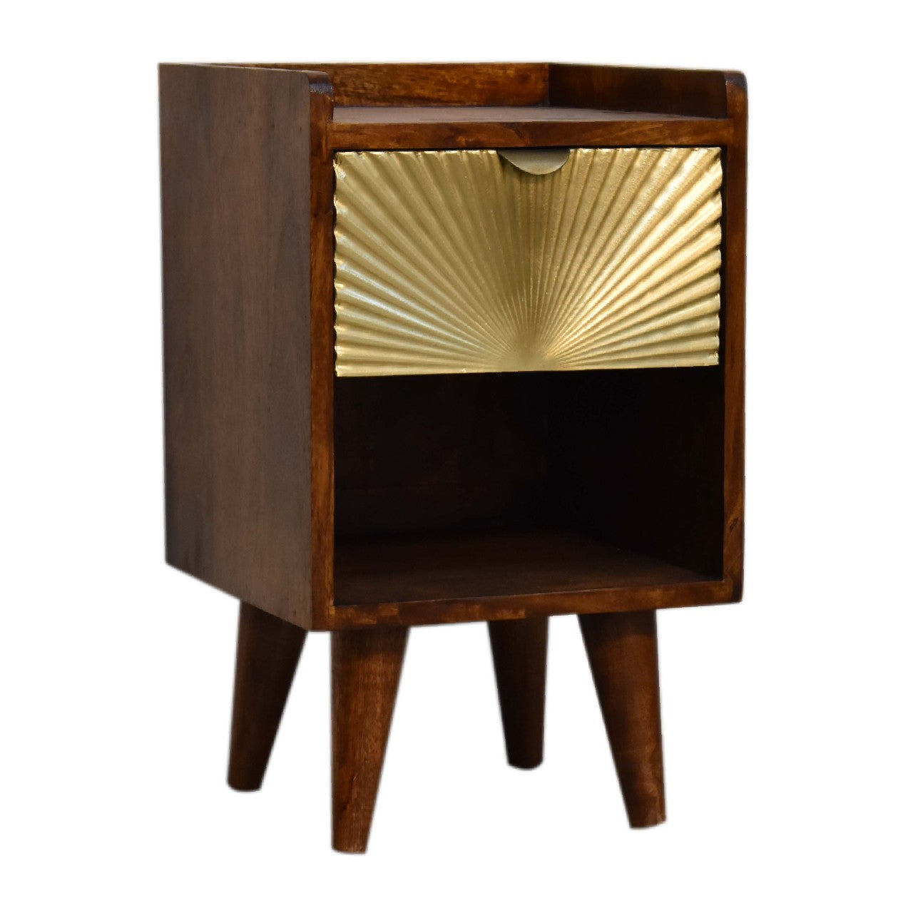 Marrakech bedside table gold - mango wood