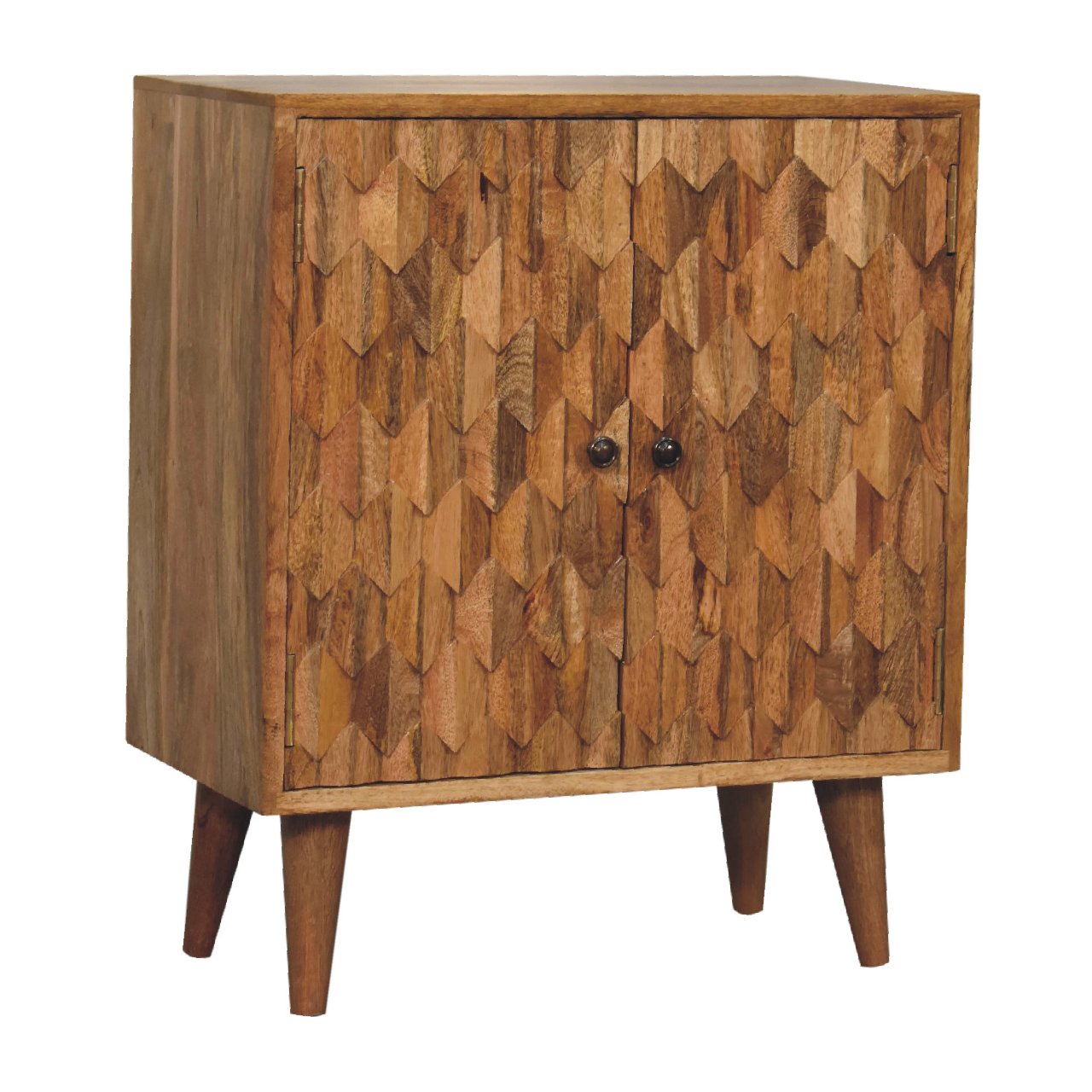 Seminyak Mini Cabinet - Mango Wood/Pineapple Carving