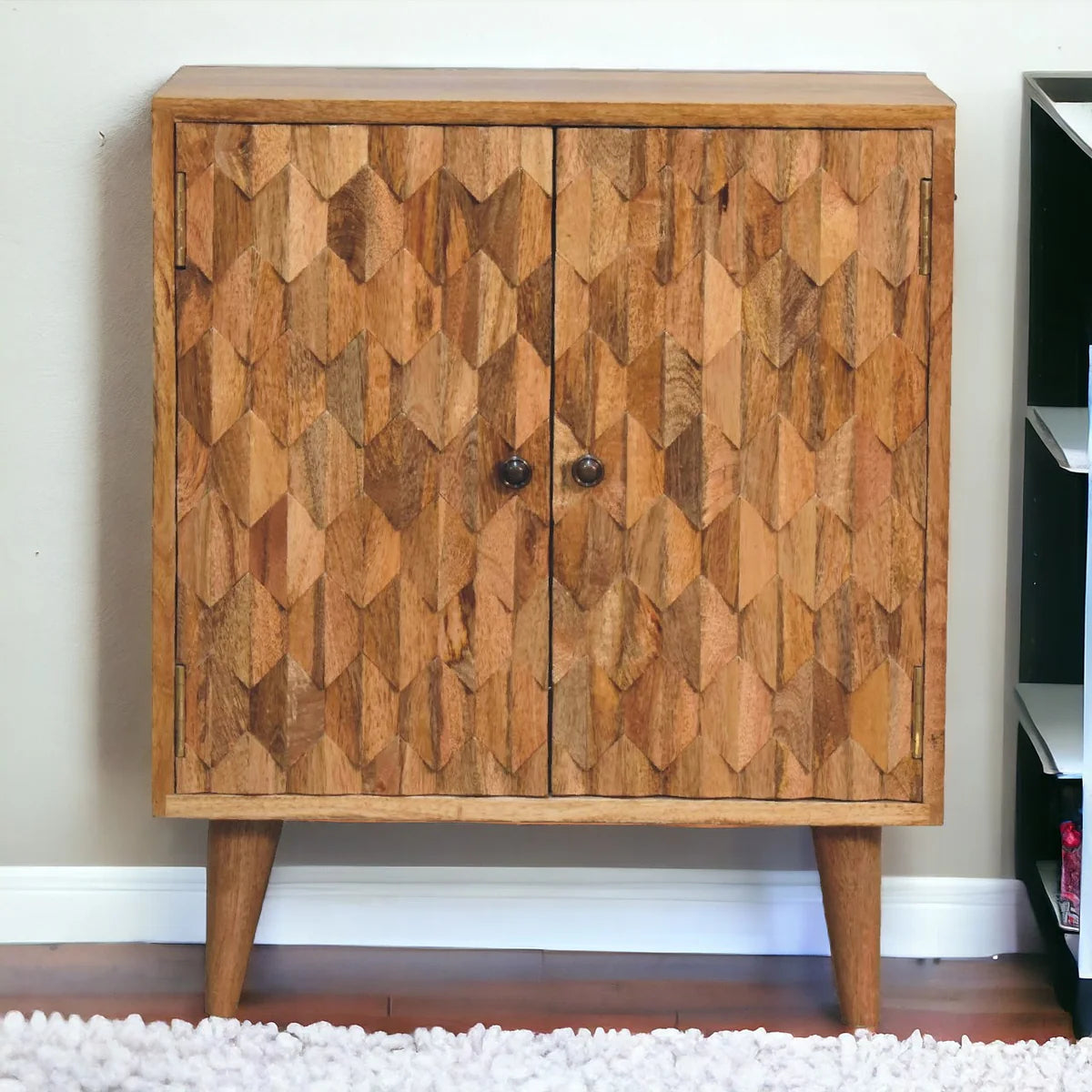 Seminyak Mini Cabinet - Mango Wood/Pineapple Carving
