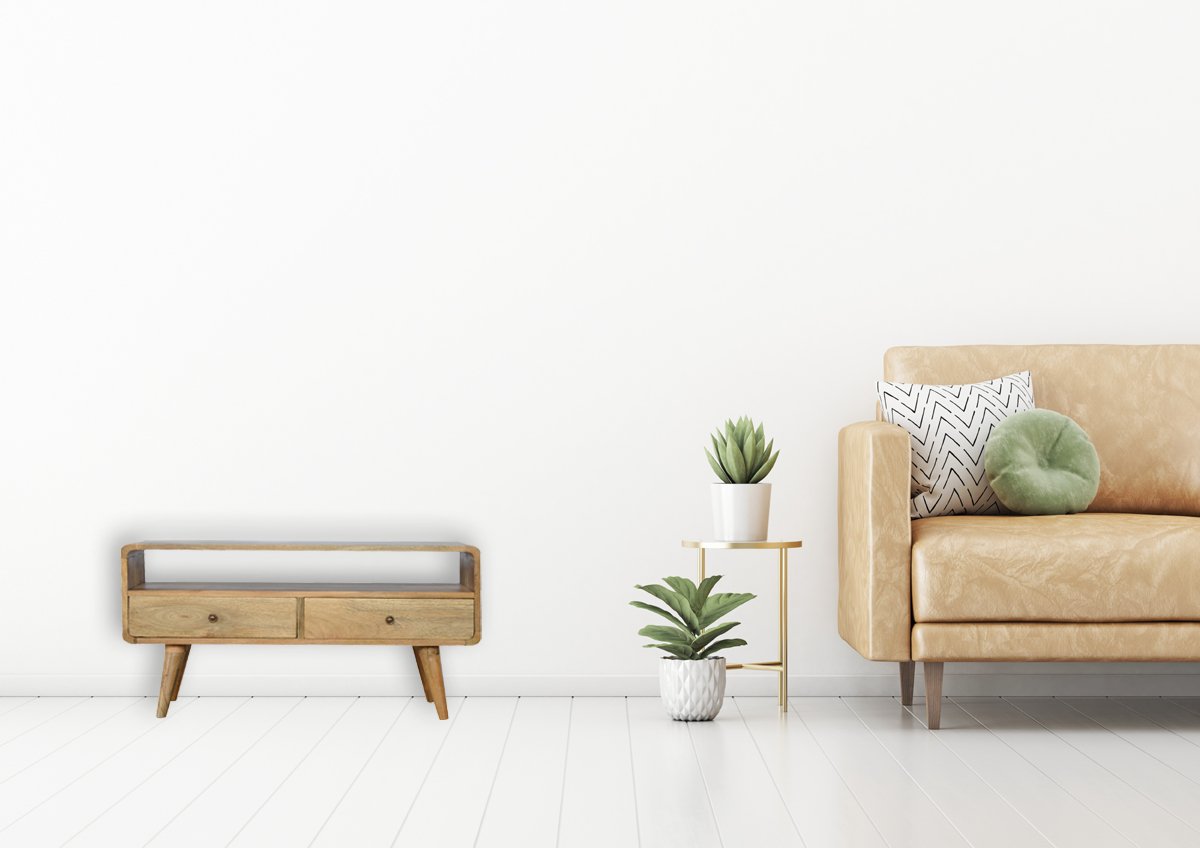 Zaragoza media unit - mango wood/oak