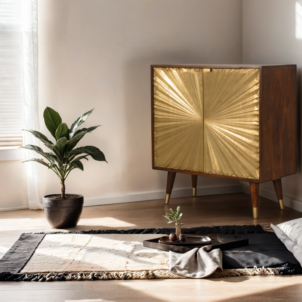 Marrakesch Schrank, gold - Mangoholz