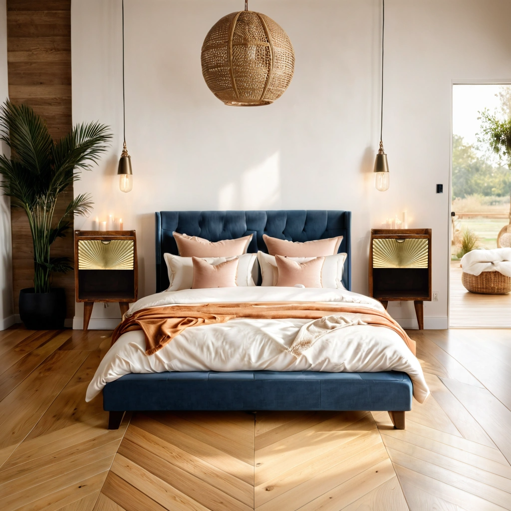 Marrakech bedside table gold - mango wood