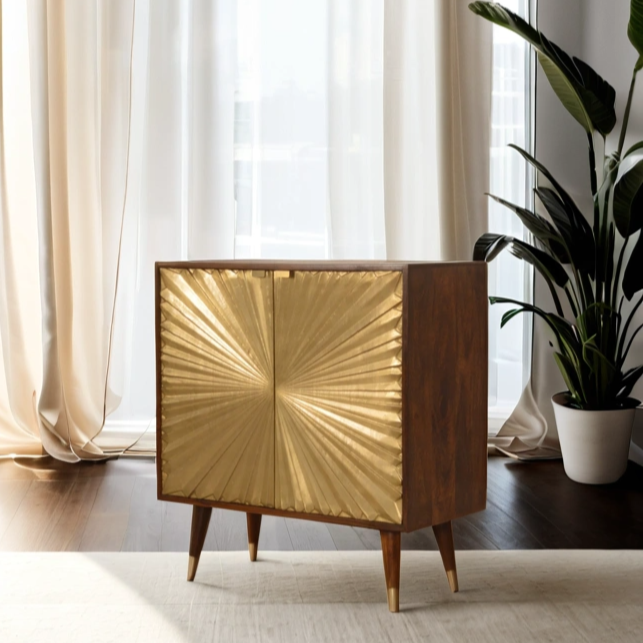 Marrakesch Schrank, gold - Mangoholz