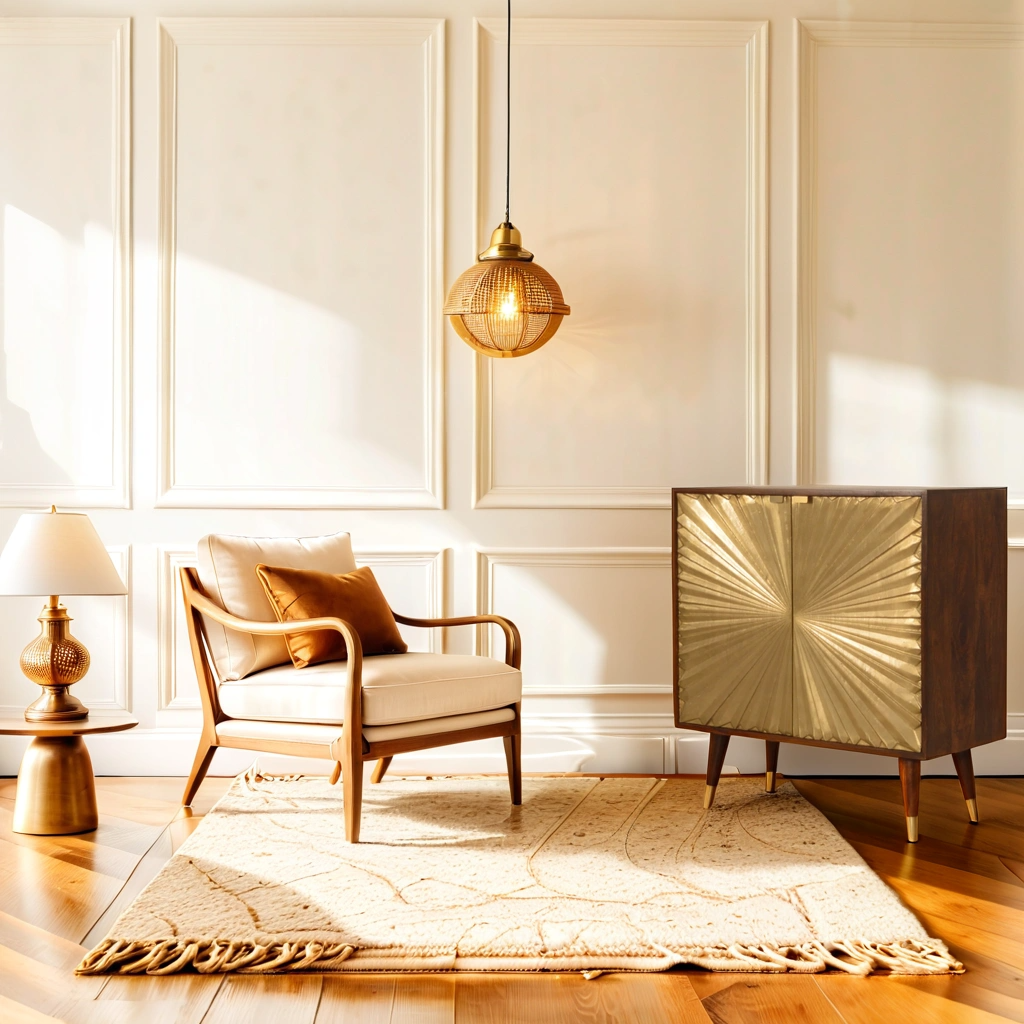 Marrakesch Schrank, gold - Mangoholz