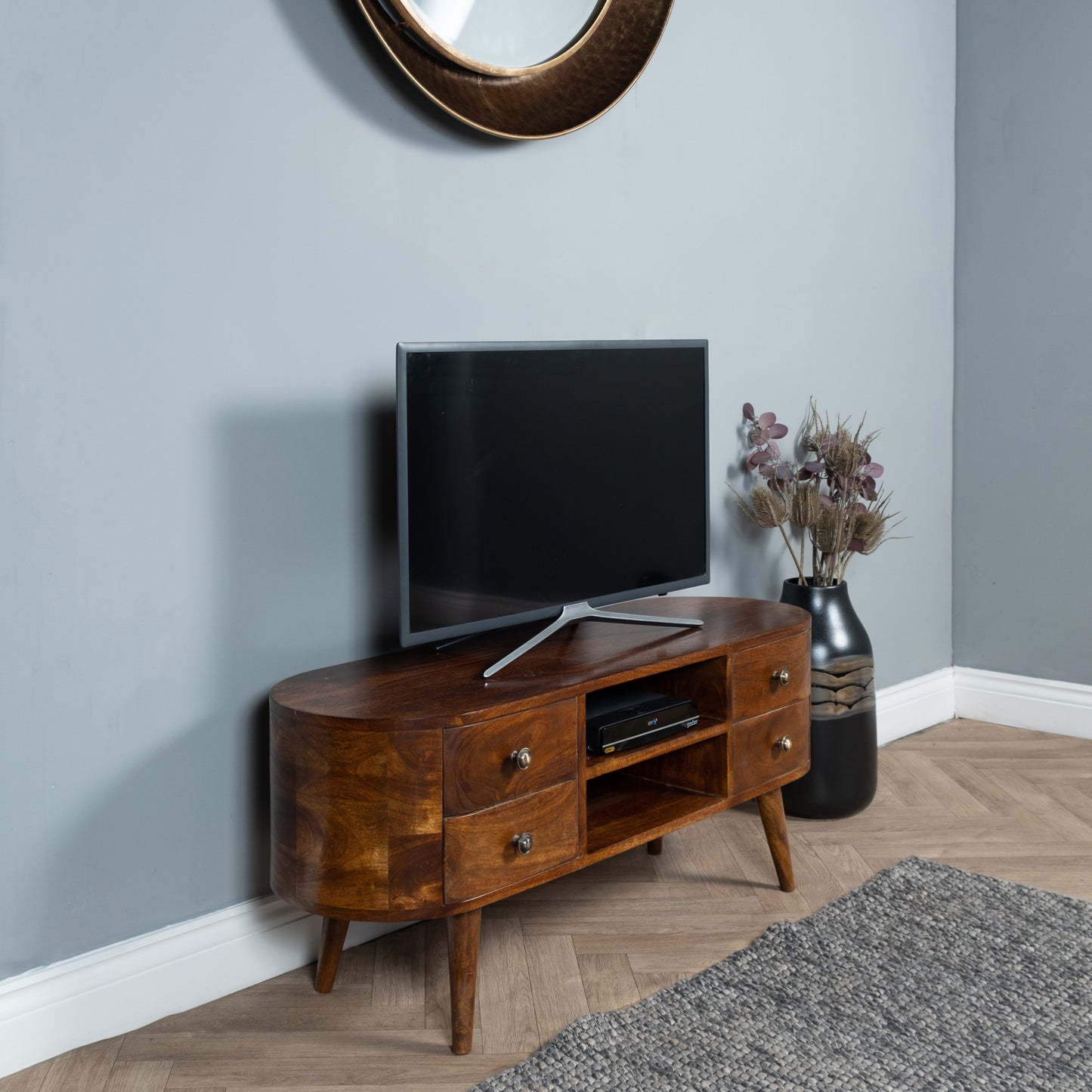 Candi Dasa TV Media Unit - Chestnut
