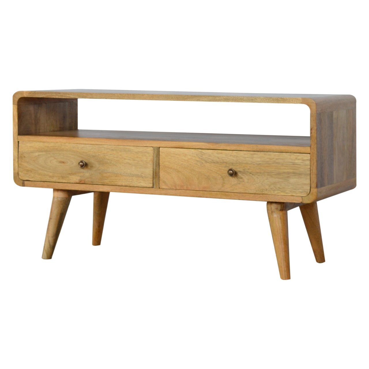 Zaragoza media unit - mango wood/oak