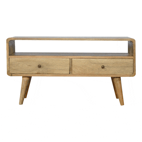 Zaragoza media unit - mango wood/oak