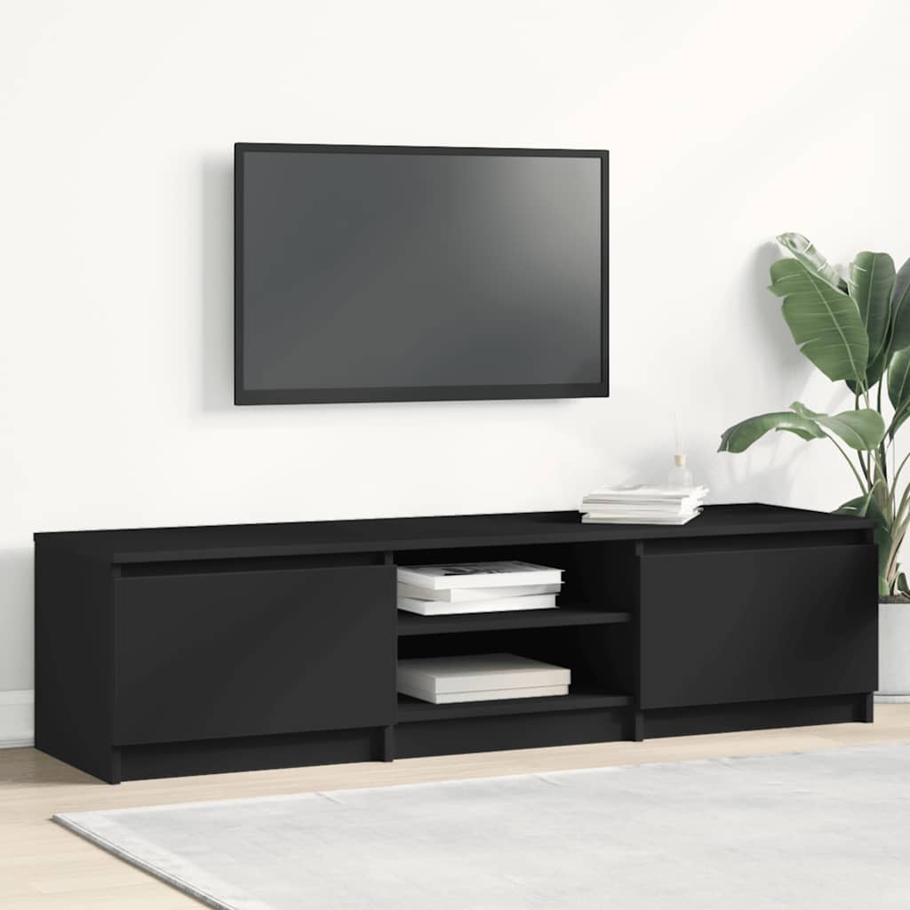 Tv-Schrank Schwarz Eichen-Optik 140X40X36 Cm Holzwerkstoff