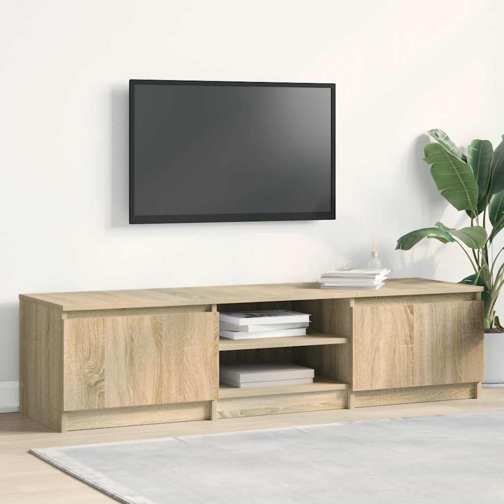 Tv-Schrank Schwarz Eichen-Optik 140X40X36 Cm Holzwerkstoff